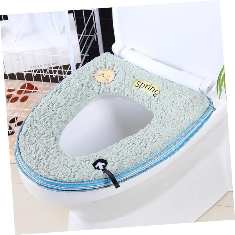 غطاء مقعد مرحاض عالمي ناعم ودافئ وسادة سميكة للشتاء مقعد مرحاض قياسي - Image 3